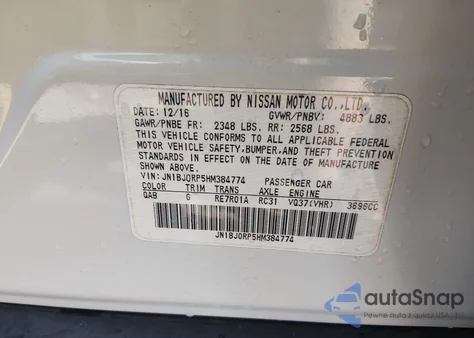 2017 Infiniti Qx50 z USA, uszkodzony, nr VIN JN1BJ0RP5HM384774